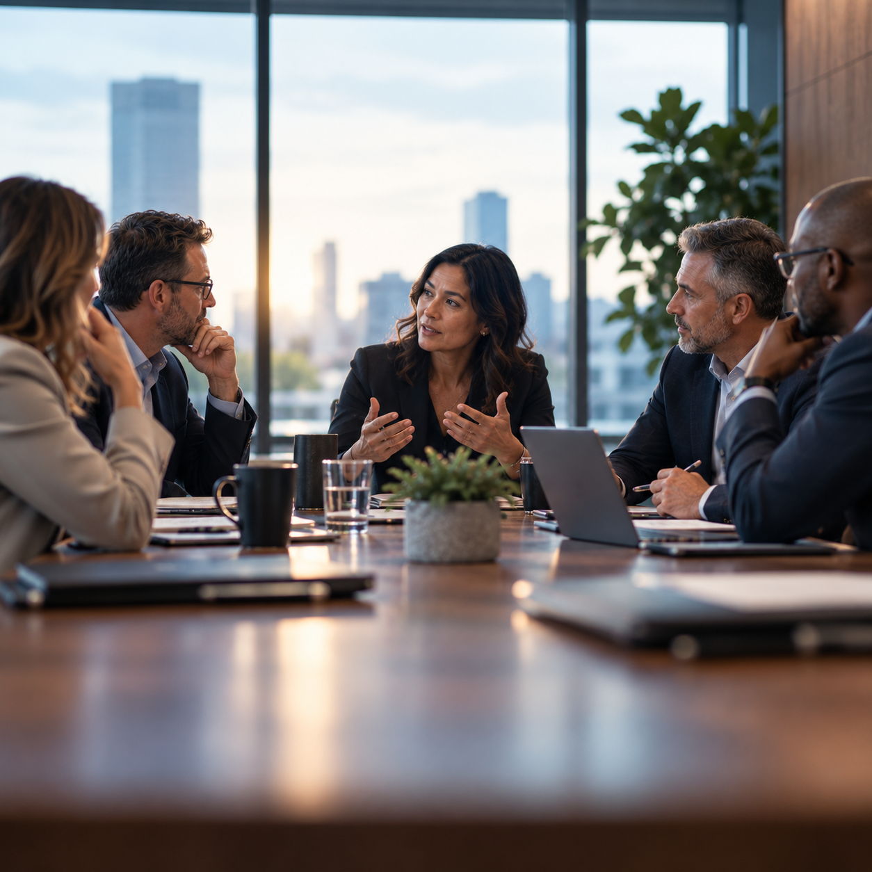 Executive Team in Candid Boardroom Discussion